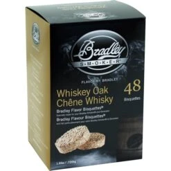 Bradley Whiskey Eiche Bisquetten, 48 Stück, Räucherholz
